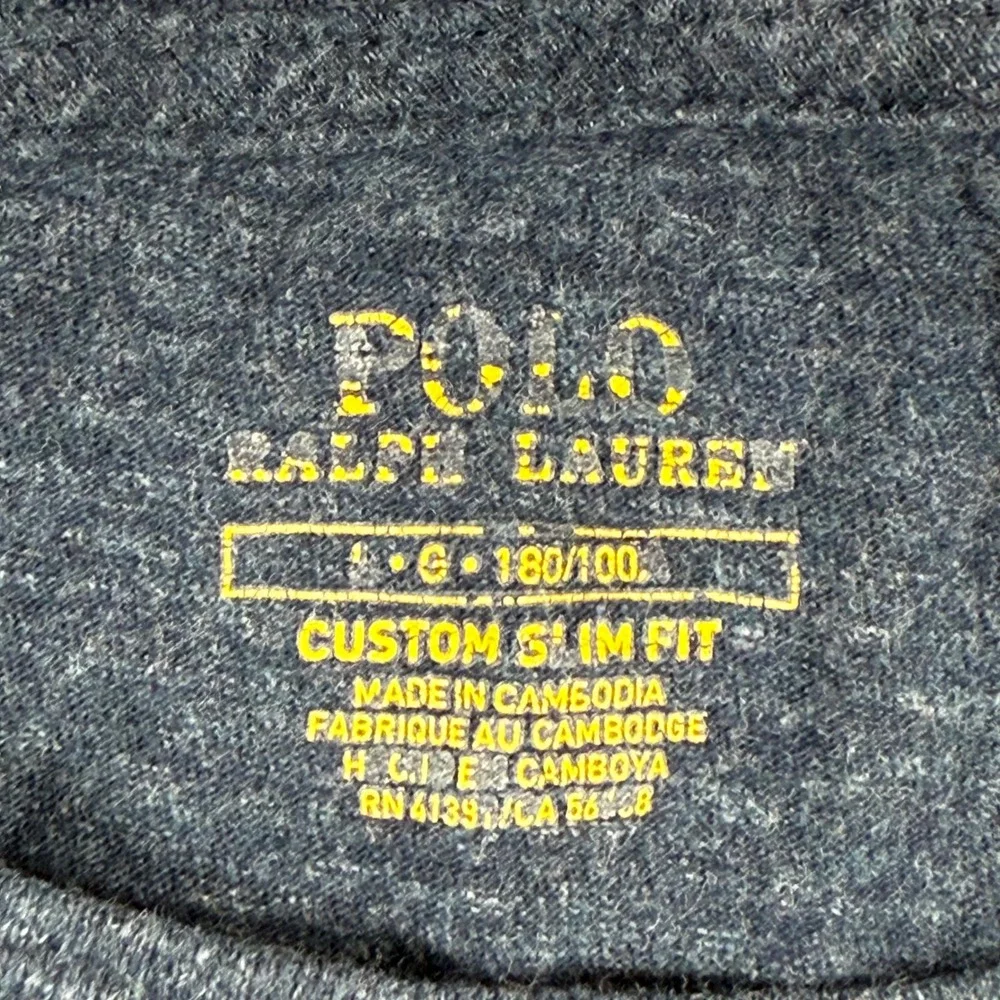 Polo Ralph Lauren Shirt Large‎ Blue Heather Long Sleeve Custom Slim Fit Men's